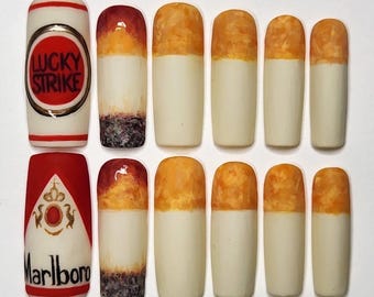 Uñas de cigarrillo - Uñas de prensa de cigarrillos Marlboro