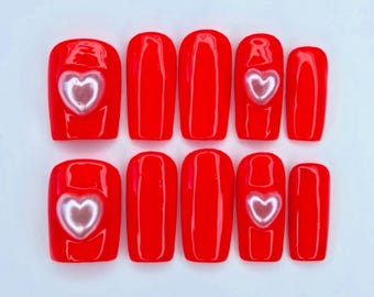 Uñas Red Hot Love - Uñas postizas románticas