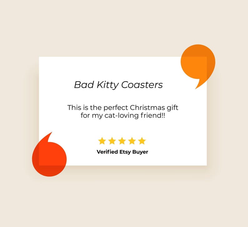 Retro Bad Kitty Cat Coaster Set – Atomic Starburst Cat Art, Mid Century Modern Bar Decor, Cat Lover Gift