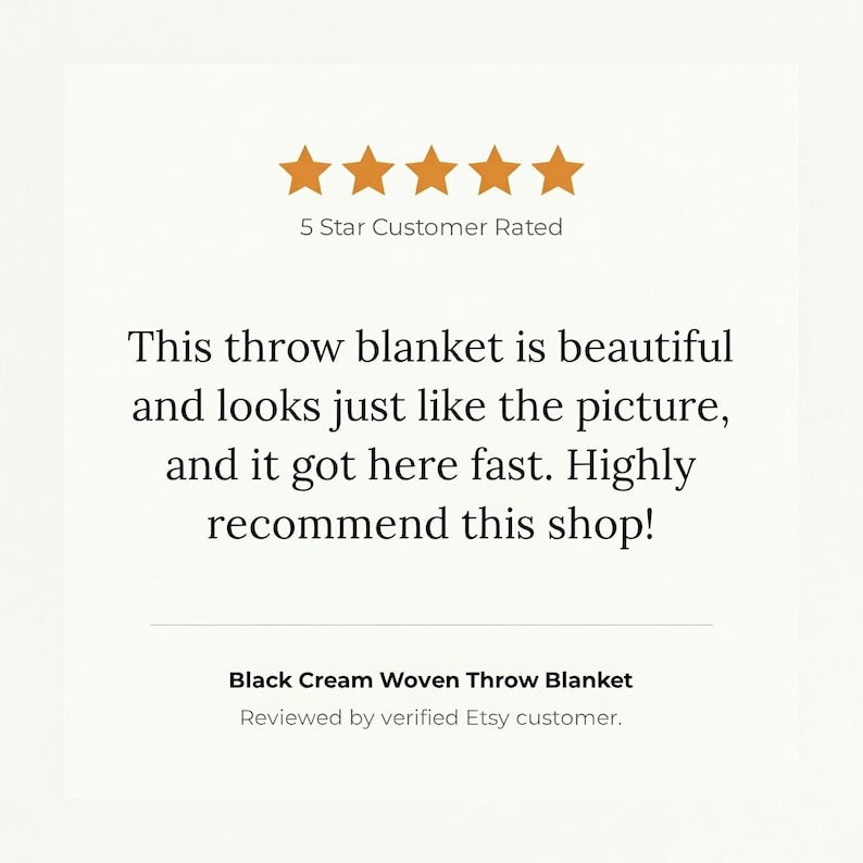 Black Cream Woven Throw Blanket, Cotton Couch Blanket, Neutral Modern Bed Throw, Minimalist Scandinavian Decor