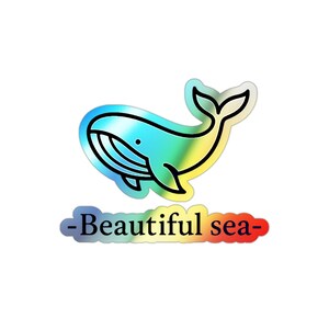 Schattige holografische stickers met walvissen - Prachtige zeesfeer, oceaanliefhebbers, skateboarddecoratie, cadeau voor kinderen, waterdichte schattige kunst