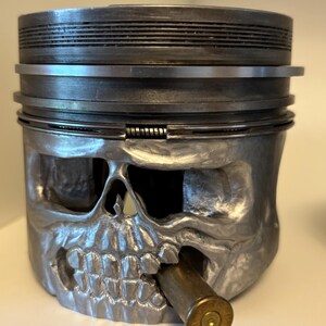 Smoker Piston Skull / Original Carved Used Piston / Engine Piston Face ...