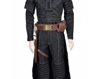 Boba Fett Inspired Mandalorian Flight Suit Cosplay – Brown Bounty Hunter Costume with Holster Belt | Star Wars Galactic Outfit”