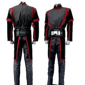 Custom X Wing Fighter | inspired Black Flight Suit & flak vest Handmade Cosplay Super Hero Mando Inspired Boba Fett with leather belt