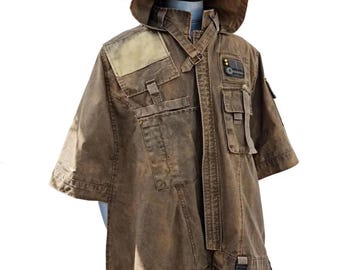 Jyn Erso Inspired Rogue Poncho Star Wars Galactic Rebel Cosplay Hooded Cape, Sci-Fi Cloak, Movie-Style Cosplay Poncho for Fans