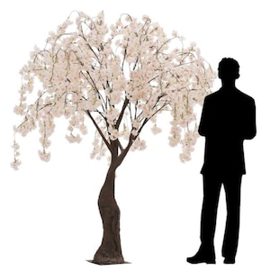 6ft Drooping Cherry Blossom Tree – Faux Pink Hanging Flower Tree for Wedding Arches, Event Decor - 10 Interchangeable Branches - Blush Pink