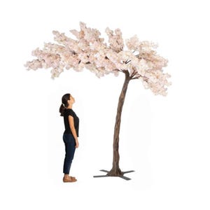 11ft Tall Artificial Cherry Blossom Tree – Wedding Display Prop, Faux Flower Tree for Venues, Parties & Outdoor Event Decor - Blush Pink