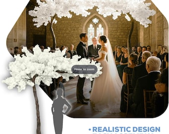 11ft White Faux Cherry Blossom Tree – Wedding Arch, Event Decor