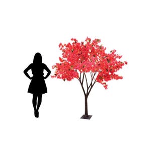 7ft Fuchsia Faux Bougainvillea Tree – Artificial Flower Tree with 11 Branches for Event Decor, Wedding Displays, Home & Venue Styling