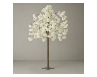 4.3ft Faux Wisteria Tree, White Tabletop Wedding Decor, Floral Centerpiece, Event Display