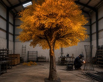 20ft Tall Golden Fall Tree | Giant Artificial Indoor Tree | ModTree™ Flagship Collection