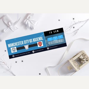 Editable Football Game Ticket Gift – Printable Surprise Sports Voucher – Personalised Digital for Son, Husband, Family Birthday Christmas