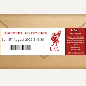 Editable Football Game Ticket Gift – Printable Surprise Sports Voucher – Personalised Digital for Son, Husband, Family Birthday Christmas
