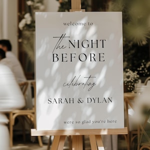 The Night Before Welcome Sign Template, Rehearsal Dinner Welcome Sign, Welcome to the Night Before, Printable Instant Download