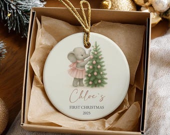 Adorno navideño para bebé niña, adorno navideño personalizado para bebé, primera Navidad del bebé, adorno personalizado para bebé, recuerdo navideño