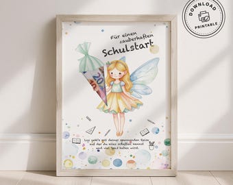 Geldcadeau voor schoolinschrijving, direct downloaden, PDF, afdrukken, geld inpakken, terug naar school, meisje, schoolinschrijving, cadeau-idee, last minute