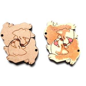 DIY Malen Sie Ihre eigenen Corgis Paar / BFF Schlüsselanhänger Blank Holz Ausschnitt