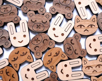 Cat Bunny Bear Trio mini Pin / Magnet set