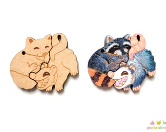 DIY Paint your own Possum Raccoon Keychain Blank Wood cutout