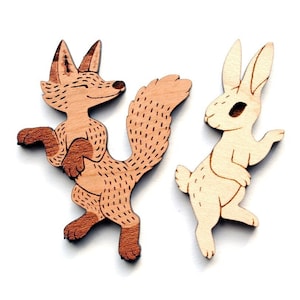 The Fox and the Hare Matching Pin / Magnet set