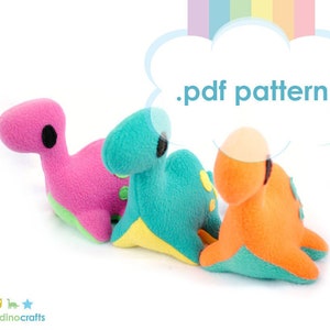Dinosaur Plush Pattern - DIY Brontosaurus / Nessie Digital Download Sewing Pattern
