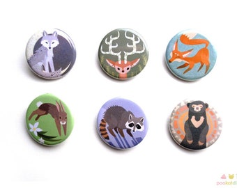 Woodland Animal Button Set