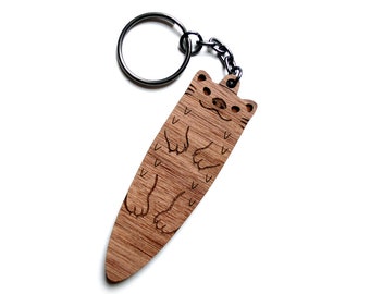 River Otter Wood Keychain