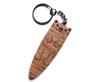 River Otter Wood Keychain