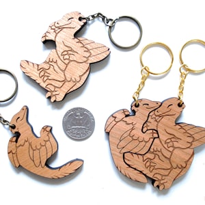 Feathered Raptor Dinosaur Couple Keychains - Friendship or Relationship ...