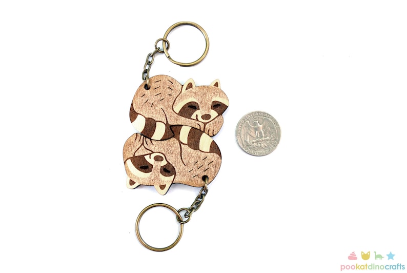 Interlocking Raccoon Keychains Friendship or Relationship Etsy