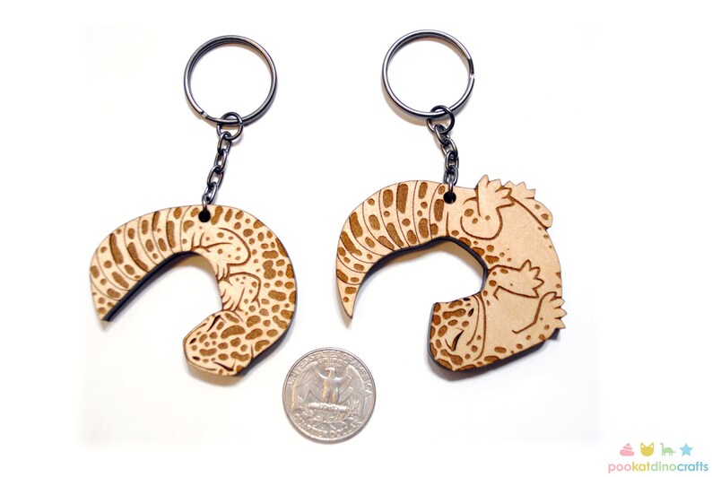 Interlocking Leopard Gecko Keychains Friendship or Etsy