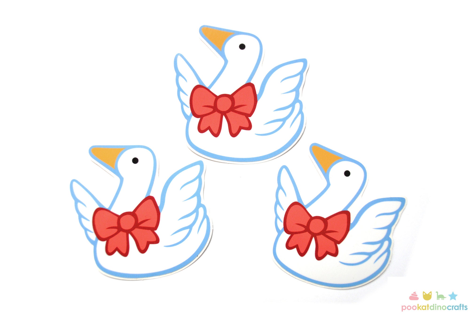 Ribbon Goose Sticker Goose Vinyl Decal - Etsy Singapore
