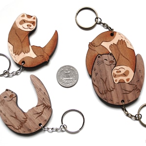 Interlocking Otter and Ferret Keychains - Friendship or Relationship ...