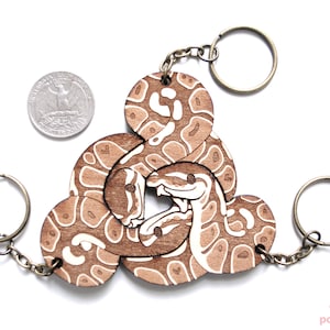 Trio de porte-clés en python à billes emboîtables - Ensemble de porte-clés pour couple famille, amitié, relation poly image 6