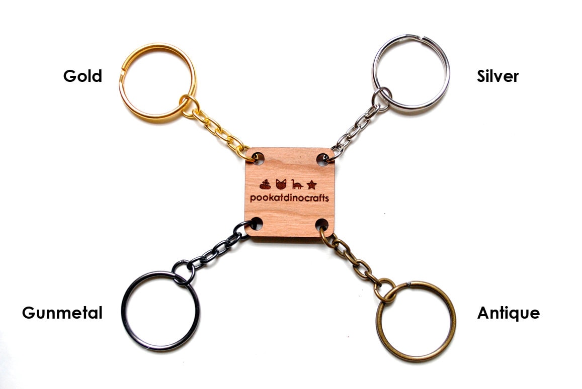 Dog and Cat Couple Keychains - Friendship or Relationship matching wooden keychain set
