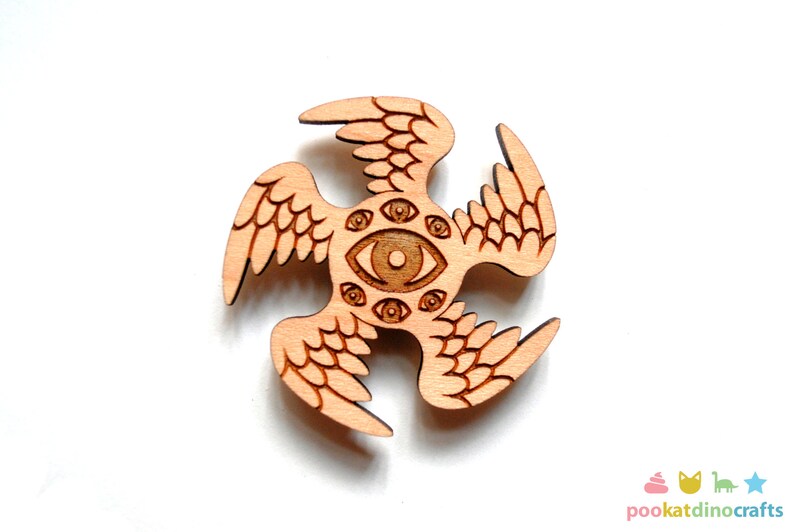 Biblically Accurate Angel and Demon Ring Wood Pin / Wood Magnet - Etsy