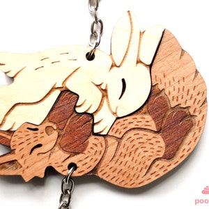 Interlocking Fox and Rabbit Couple Keychains - Friendship or ...