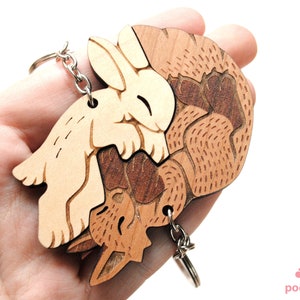 Interlocking Fox and Rabbit Couple Keychains - Friendship or ...