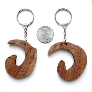 Interlocking River Otter Keychains Cute Friendship or Relationship matching wooden Significant Otter keychain set image 7