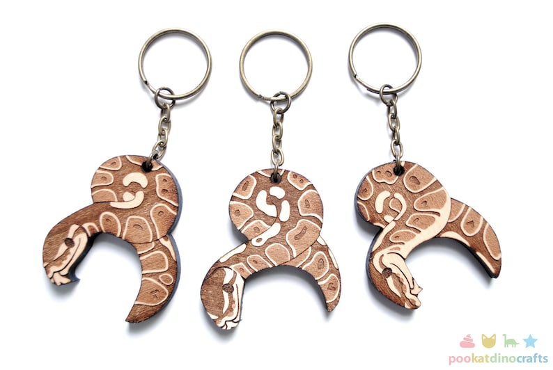 Interlocking Ball Python Trio Keychains Family Friendship | Etsy