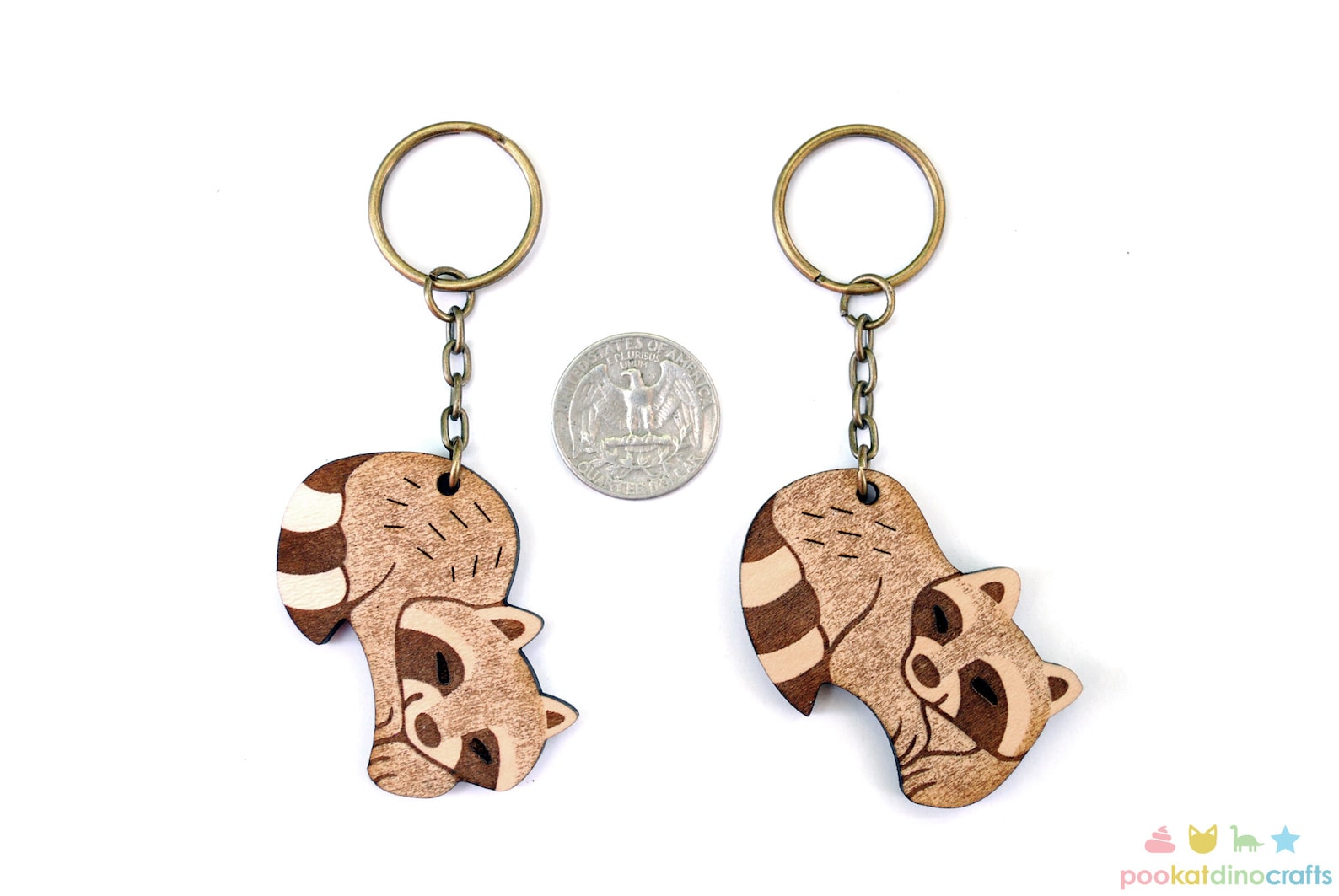 Interlocking Raccoon Keychains Friendship or Relationship Etsy