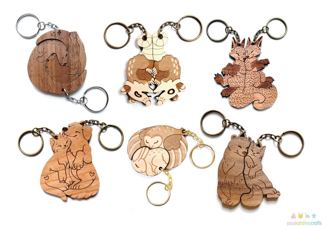 Custom Animal Interlocking Keychains Etsy