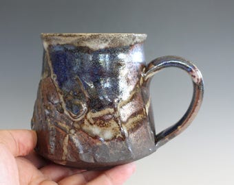 Handmade Stoneware Coffee Mug: 13 oz Ceramic Pottery