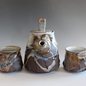 Tetera artesanal con 2 tazas: Cerámica y Alfarería imagen 3