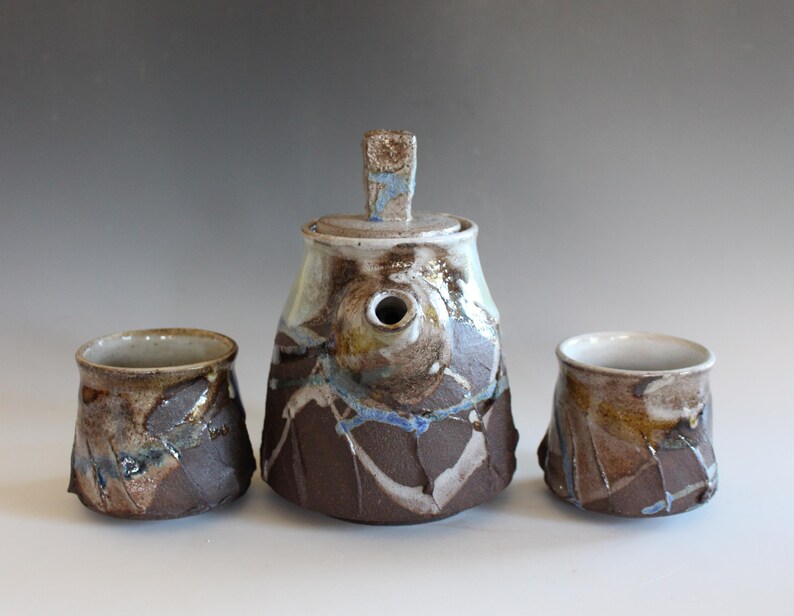 Tetera artesanal con 2 tazas: Cerámica y Alfarería imagen 3