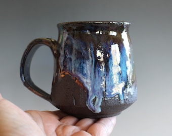Handmade Stoneware Coffee Mug: Unique Ceramic Pottery, 12 oz