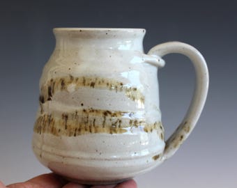 Handmade Stoneware Pottery Mug - 17 oz Unique Ceramic Design