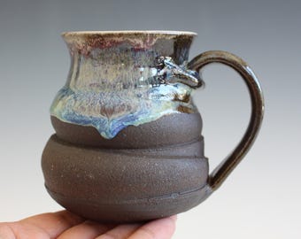 Handmade Pottery Coffee Mug: Ceramic Stoneware (14 oz)