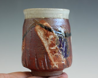 Handmade Ceramic Tea Cup: Wheel Thrown Pottery - Glazed in Shino