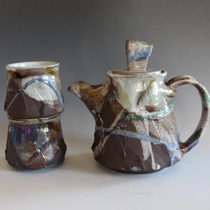 Tetera artesanal con 2 tazas: Cerámica y Alfarería imagen 1